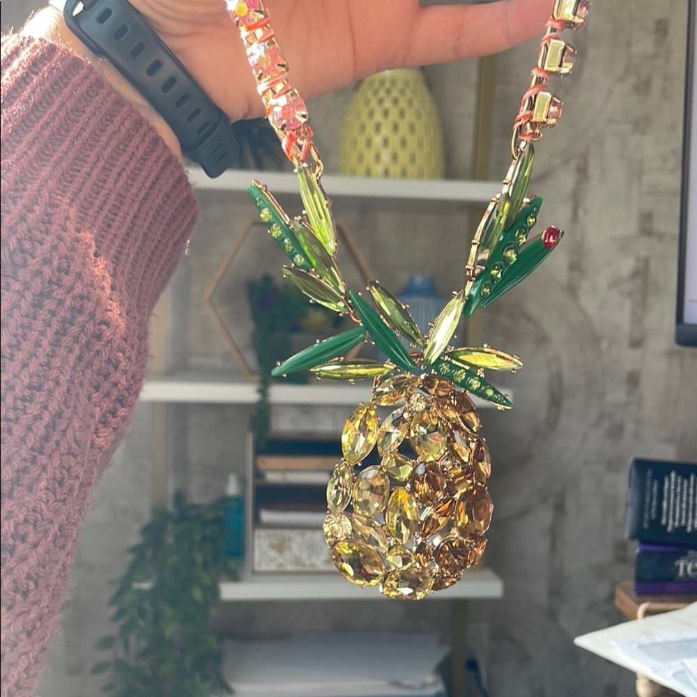Betsey Johnson Pineapple Crystal Necklace